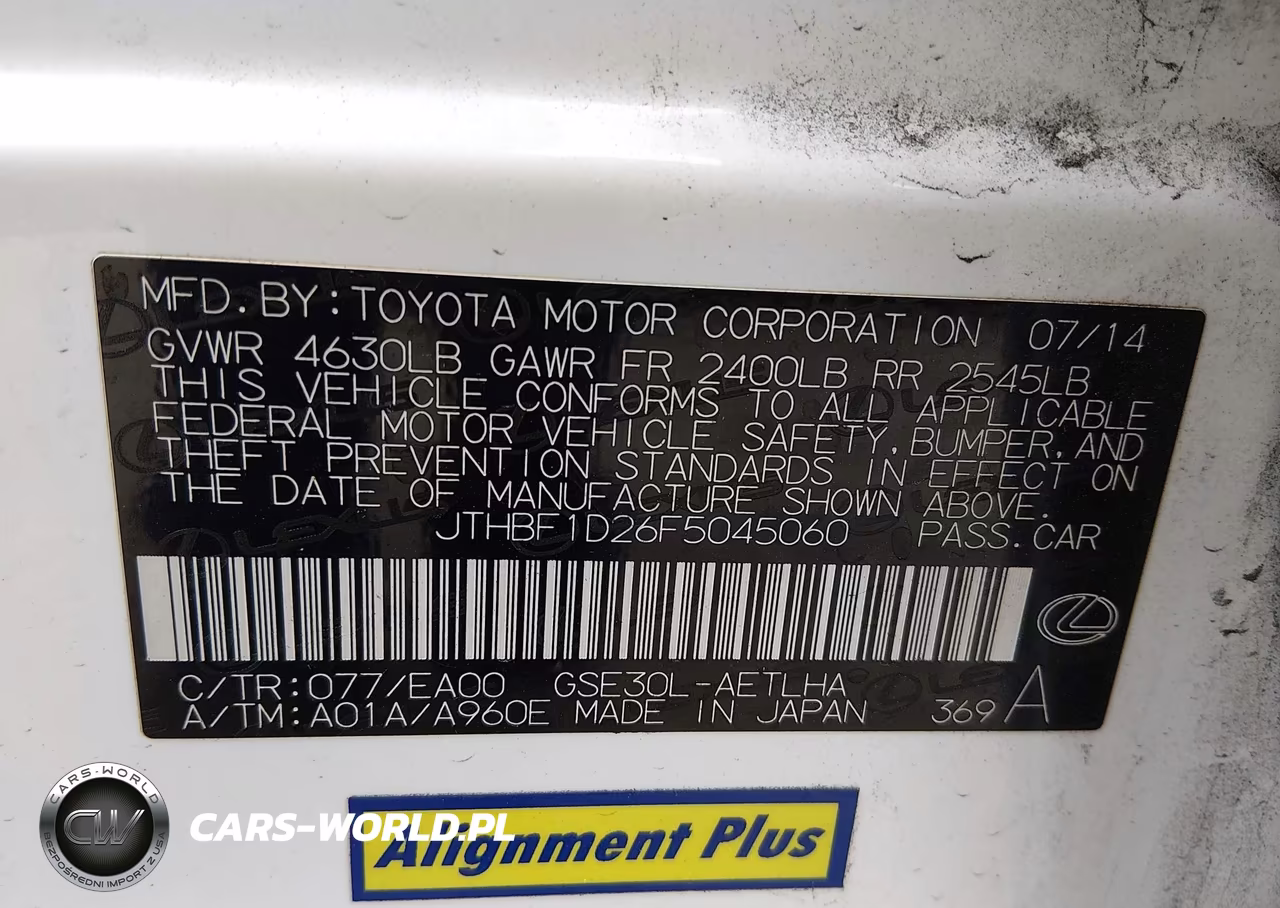 2015 Lexus Is 250 VIN:JTHBF1D26F5045060 - 9