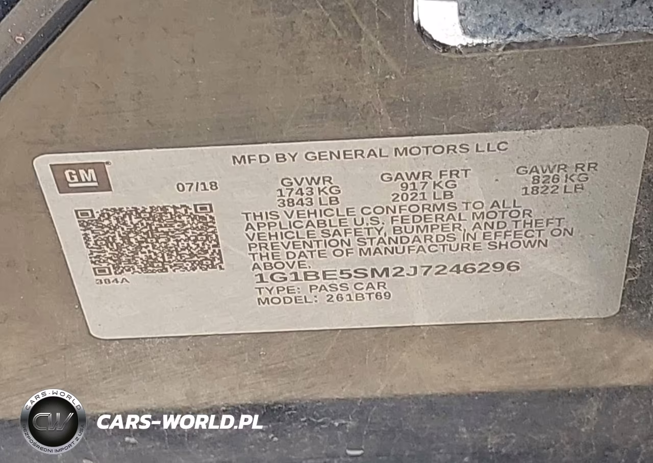 2018 Chevrolet Cruze Lt Auto VIN:1G1BE5SM2J7246296 - 9