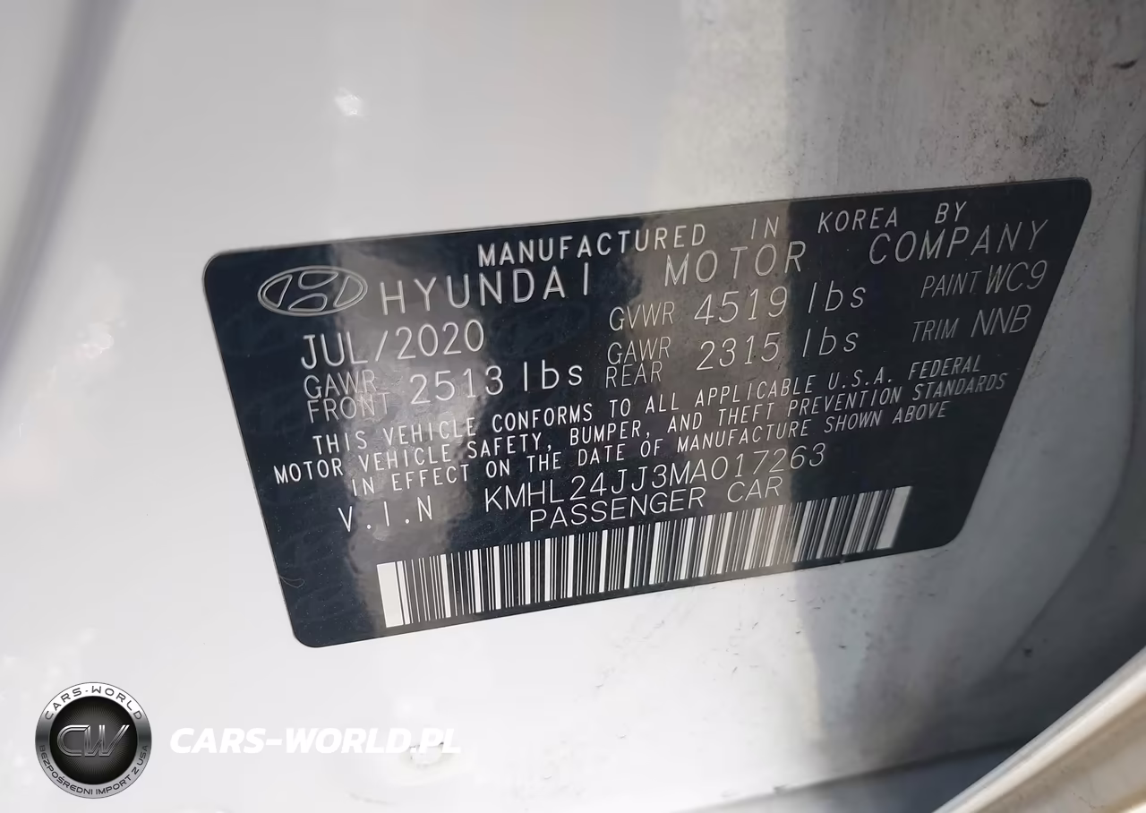2021 Hyundai Sonata Blue VIN:KMHL24JJ3MA017263 - 9