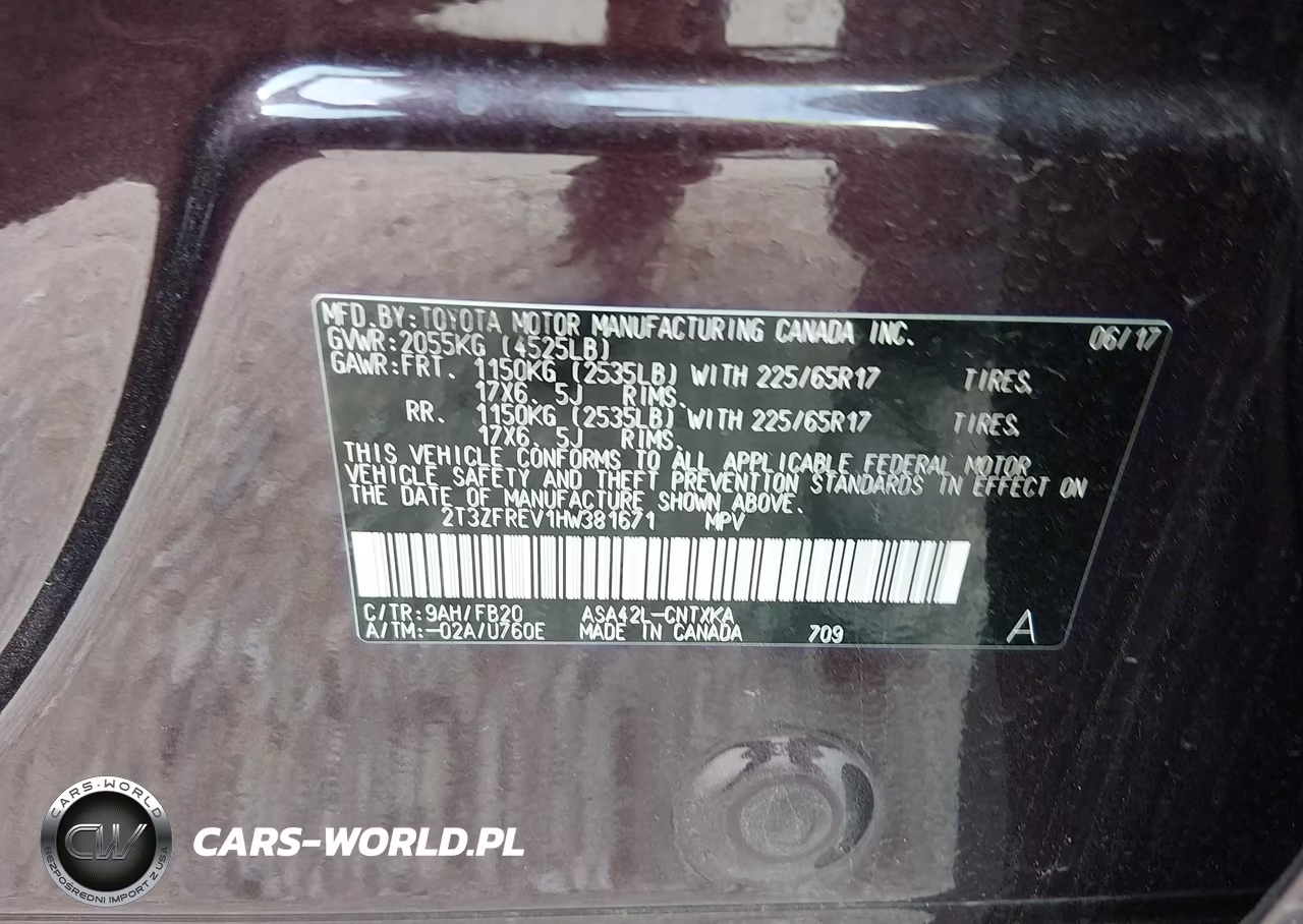 2017 Toyota Rav4 Le VIN:2T3ZFREV1HW381671 - 9