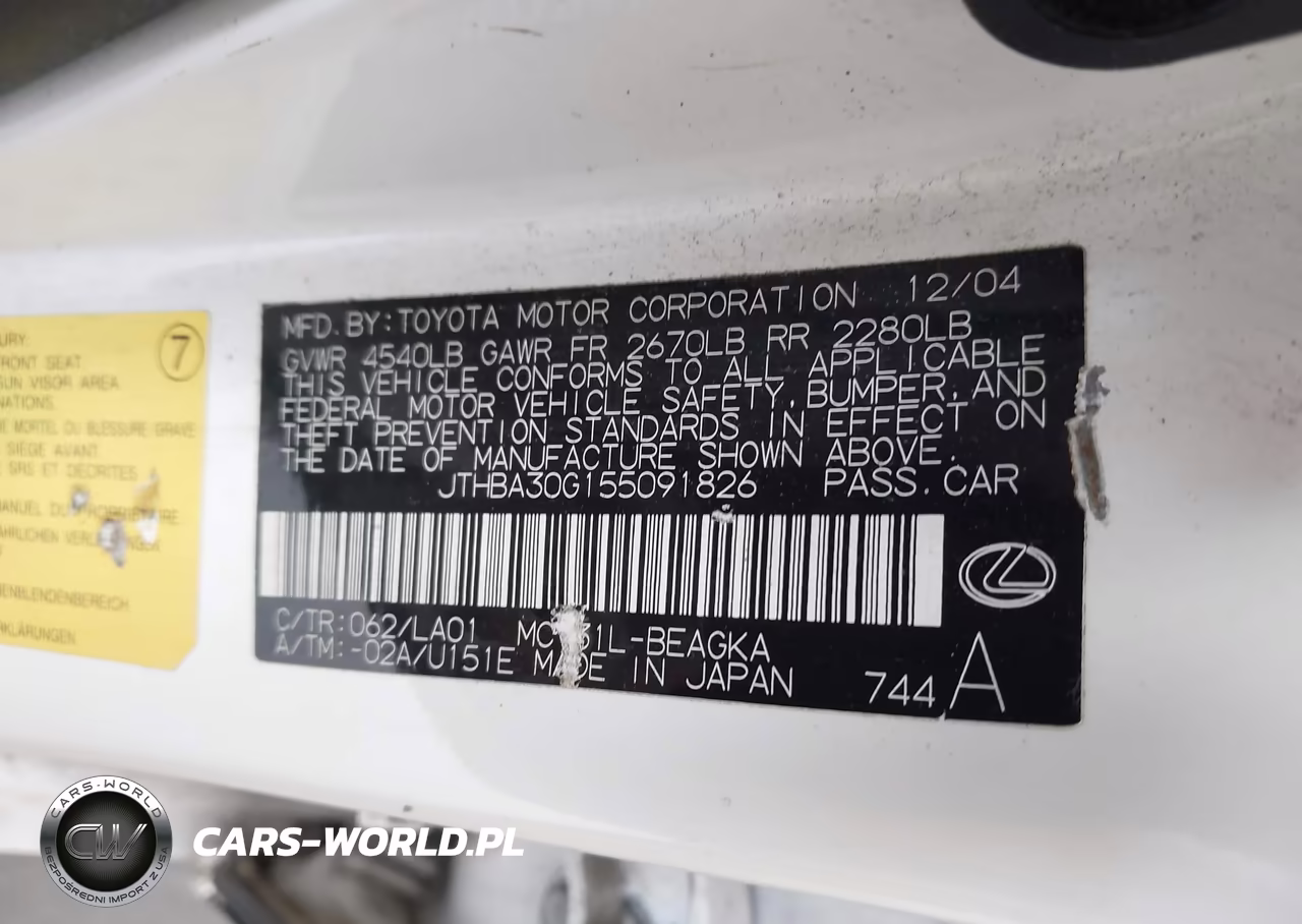 2005 Lexus Es 330 VIN:JTHBA30G155091826 - 9