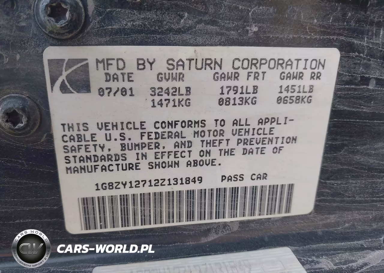 2002 Saturn S-Series Sc2 VIN:1G8ZY12712Z131849 - 9