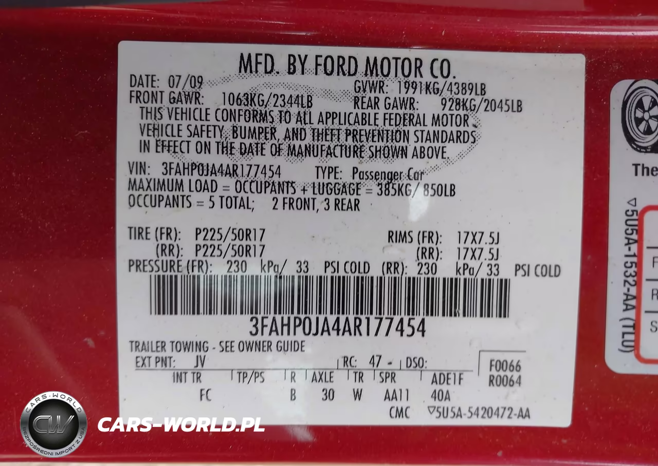 2010 Ford Fusion Sel VIN:3FAHP0JA4AR177454 - 9