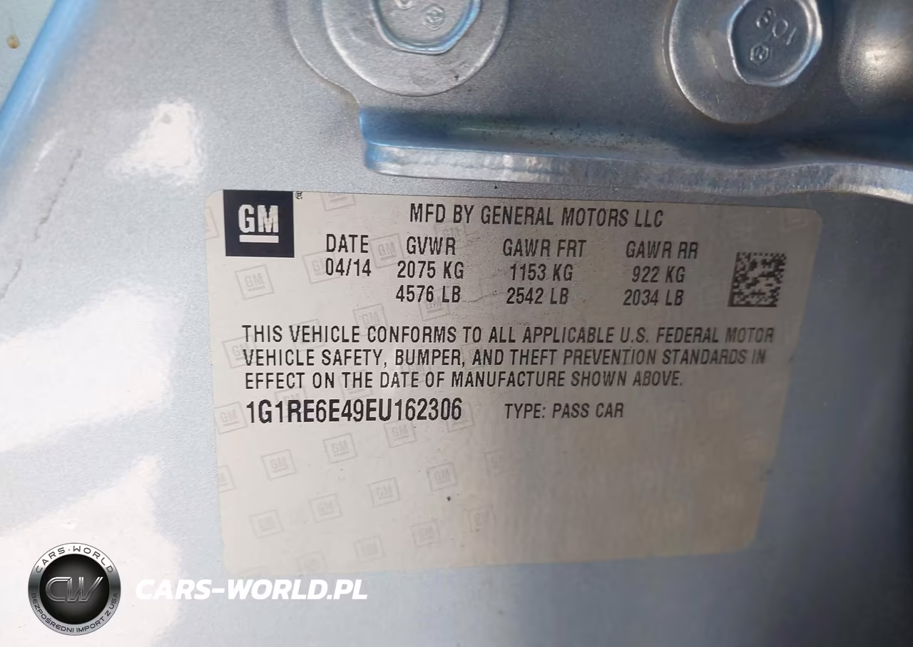 2014 Chevrolet Volt VIN:1G1RE6E49EU162306 - 9