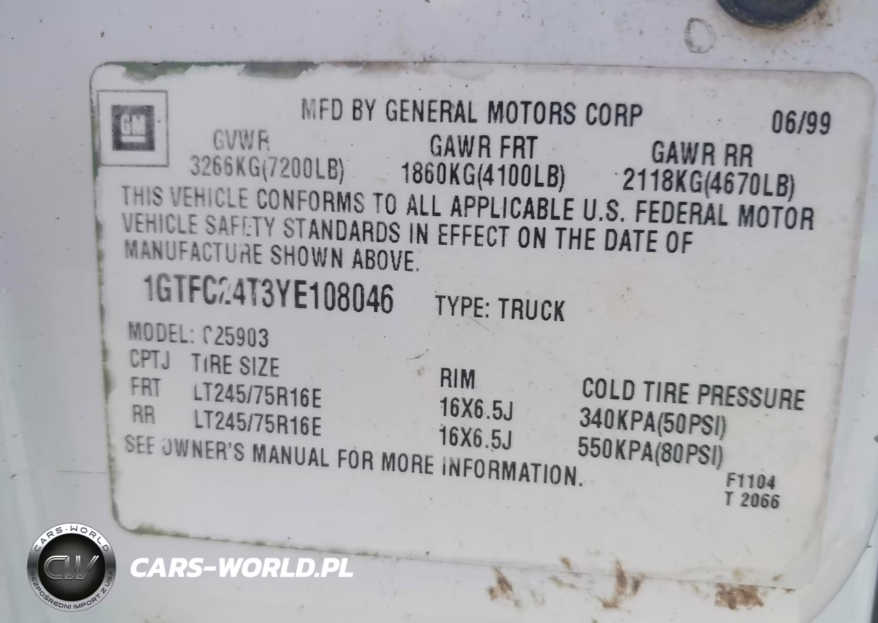 2000 GMC Sierra 2500 Sl VIN:1GTFC24T3YE108046 - 9