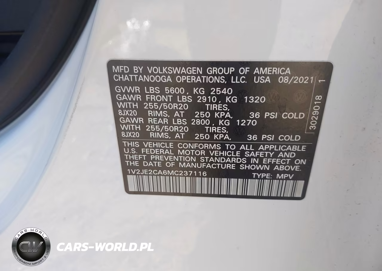 2021 Volkswagen Atlas Cross Sport 3.6L V6 Se W-Technology VIN:1V2JE2CA6MC237116 - 9