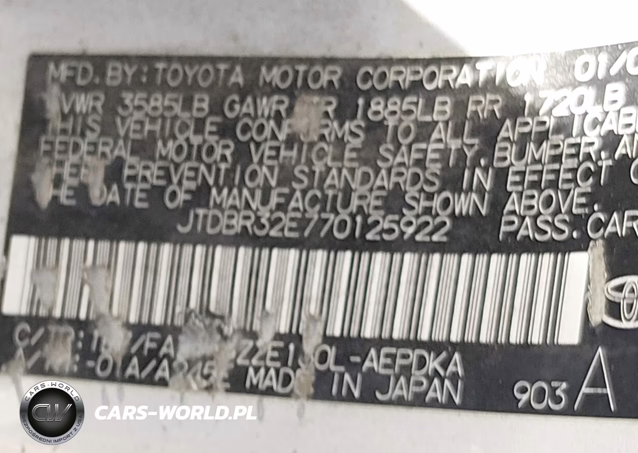 2007 Toyota Corolla Ce VIN:JTDBR32E770125922 - 9