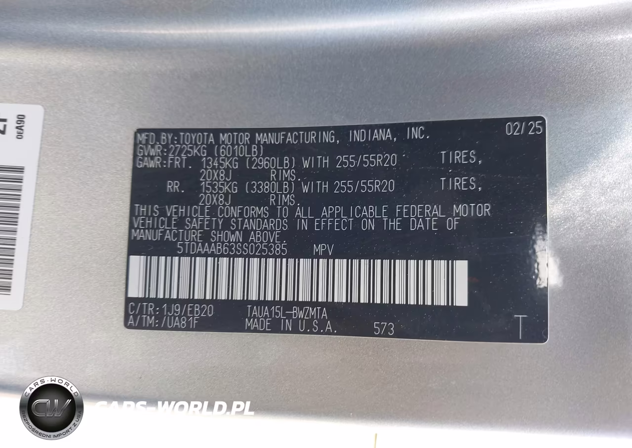 2025 Lexus Tx 350 Premium VIN:5TDAAAB63SS025385 - 9