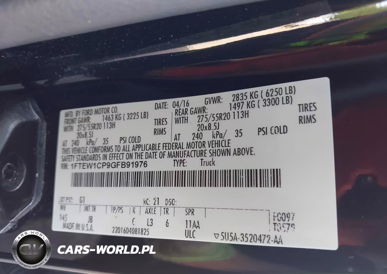2016 Ford F-150 Xlt VIN:1FTEW1CP9GFB91976 - 9