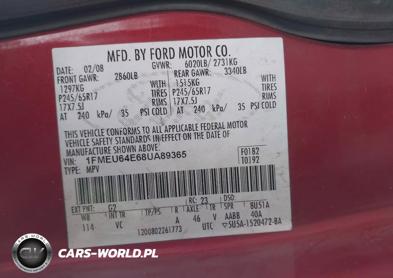 2008 Ford Explorer Eddie Bauer VIN:1FMEU64E68UA89365 - 9