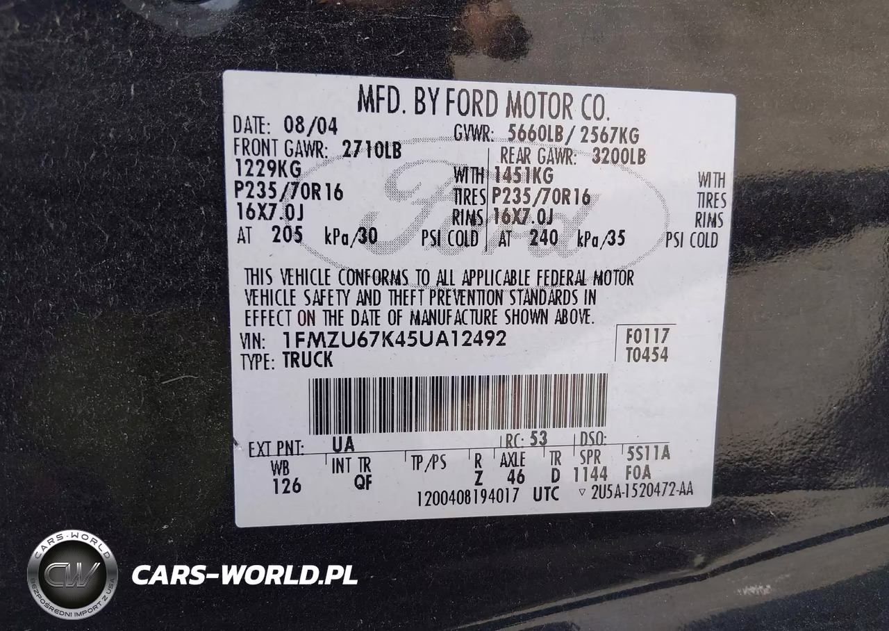 2005 Ford Explorer Sport Trac Adrenalin-Xls-Xlt VIN:1FMZU67K45UA12492 - 9
