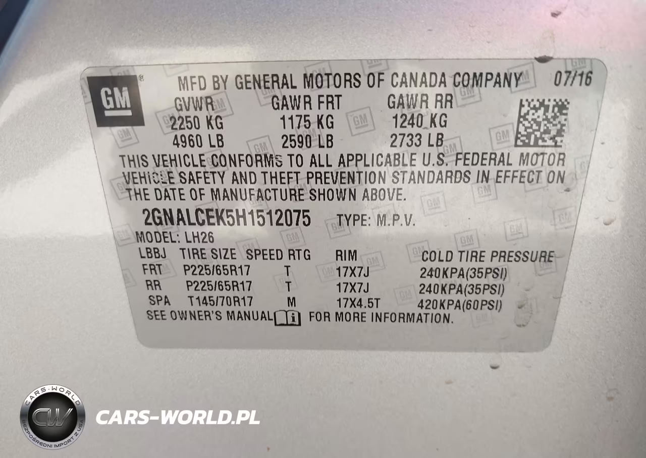 2017 Chevrolet Equinox Lt VIN:2GNALCEK5H1512075 - 9