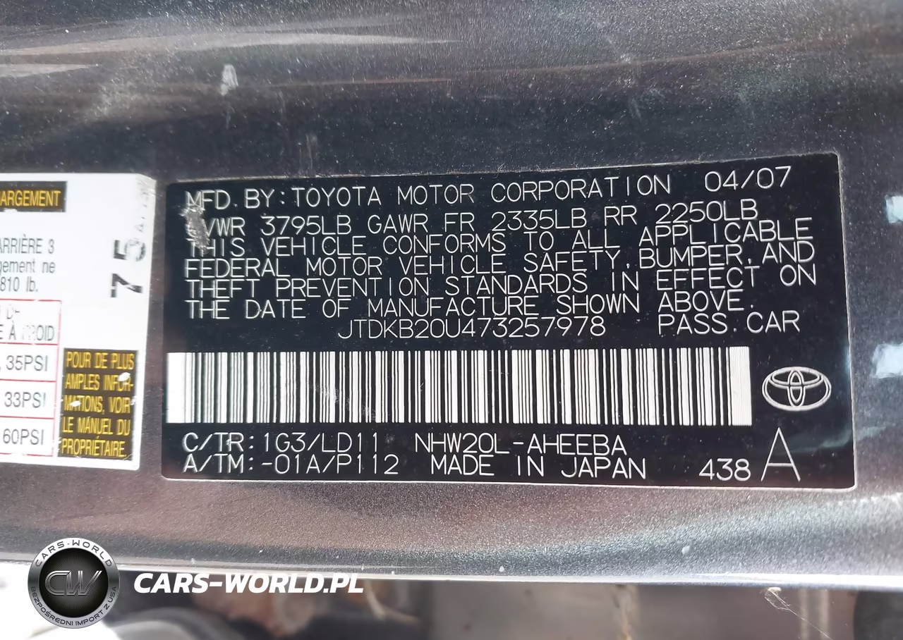 2007 Toyota Prius VIN:JTDKB20U473257978 - 9