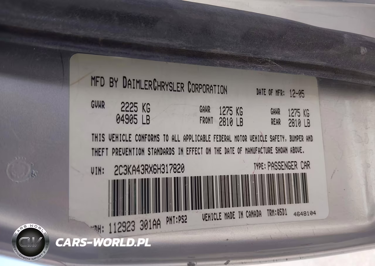 2006 Chrysler 300 VIN:2C3KA43RX6H317820 - 9