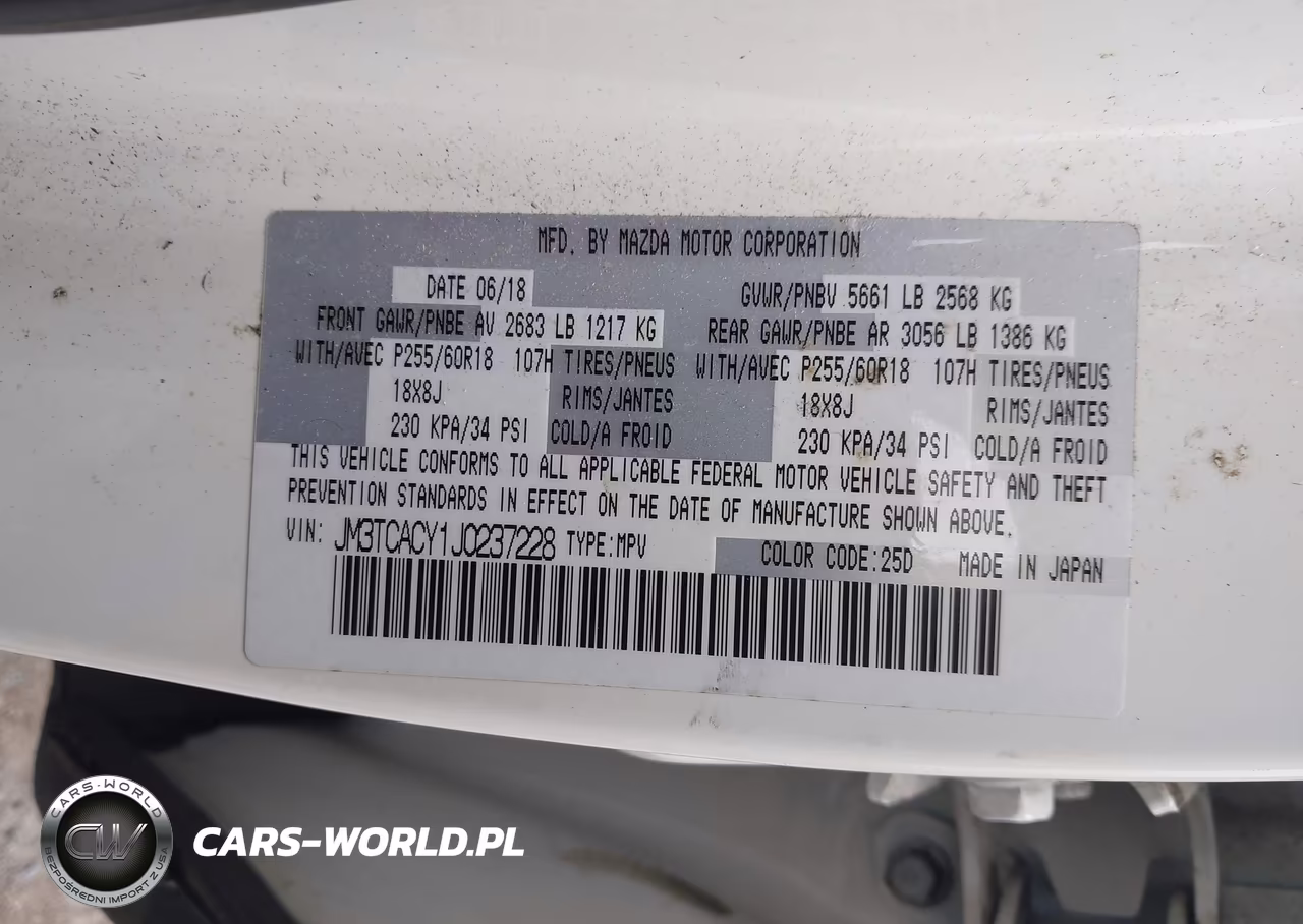 2018 Mazda Cx-9 Touring VIN:JM3TCACY1J0237228 - 9