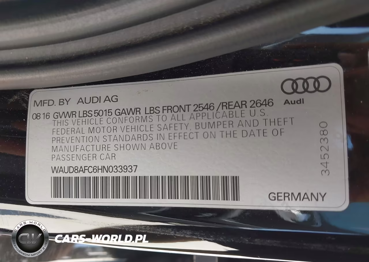2017 Audi A6 Premium Plus VIN:WAUD8AFC6HN033937 - 9
