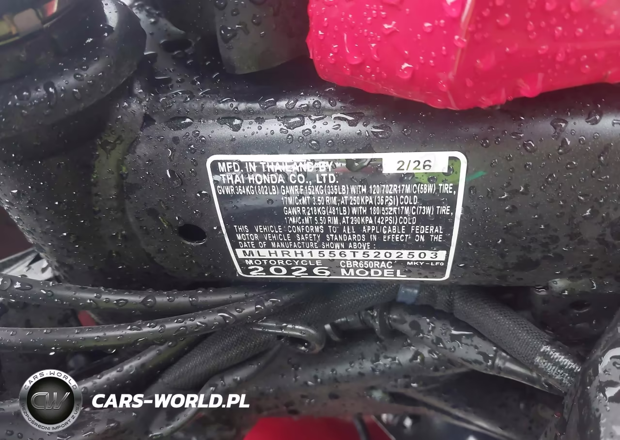 2026 Honda Cbr650 R VIN:MLHRH1556T5202503 - 10