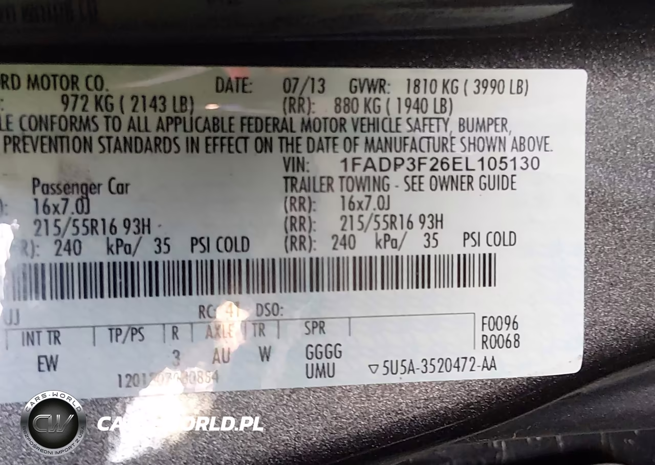 2014 Ford Focus Se VIN:1FADP3F26EL105130 - 9