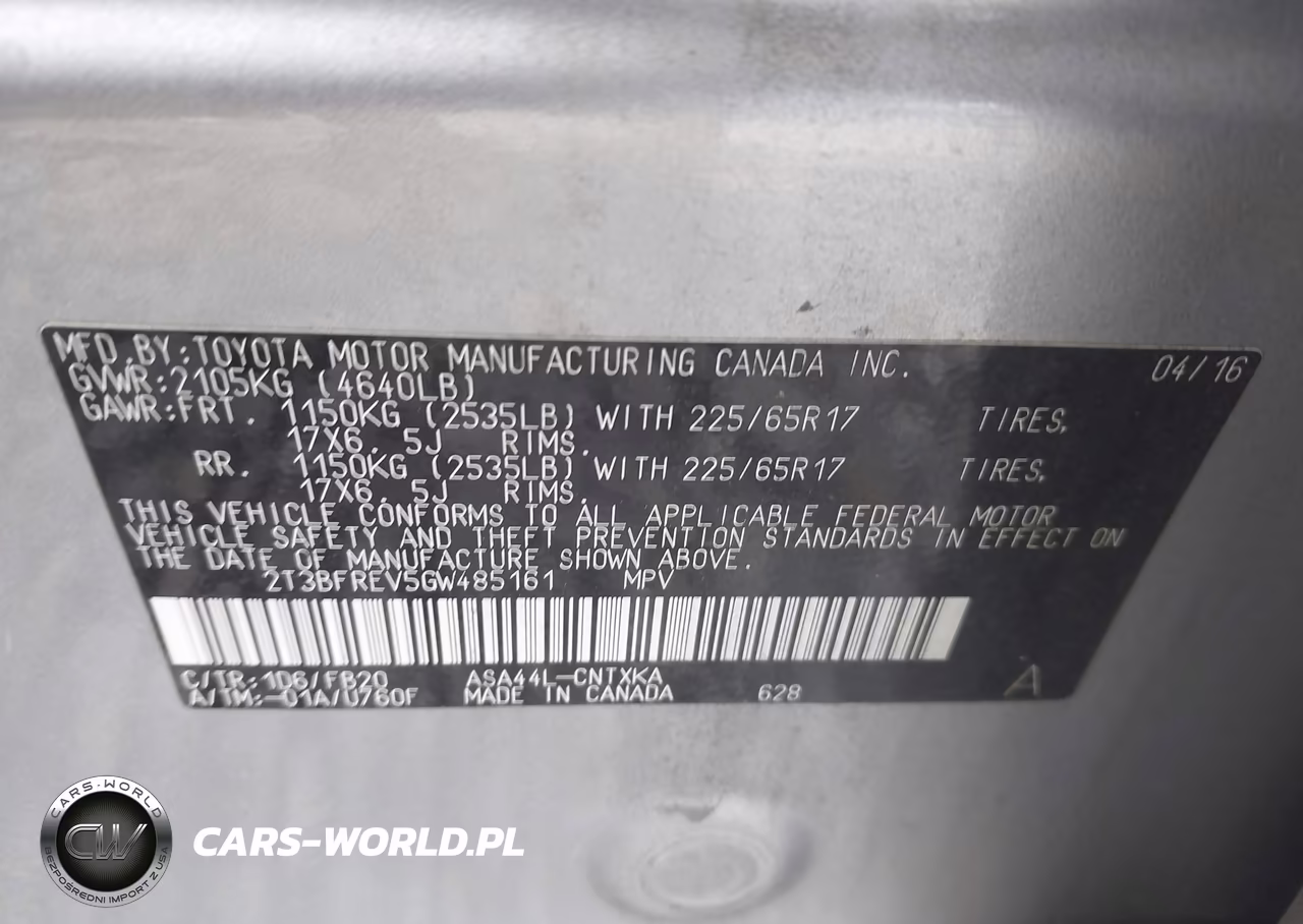 2016 Toyota Rav4 Le VIN:2T3BFREV5GW485161 - 9