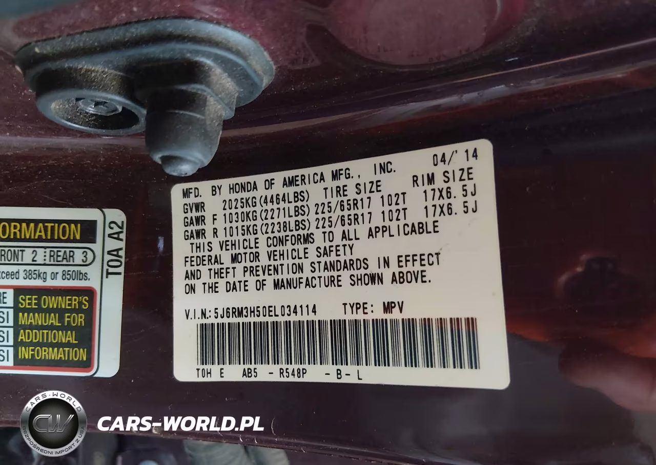 2014 Honda Cr-V Ex VIN:5J6RM3H50EL034114 - 9