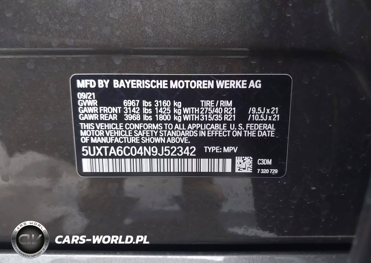 2022 BMW X5 Phev xDrive45E VIN:5UXTA6C04N9J52342 - 9