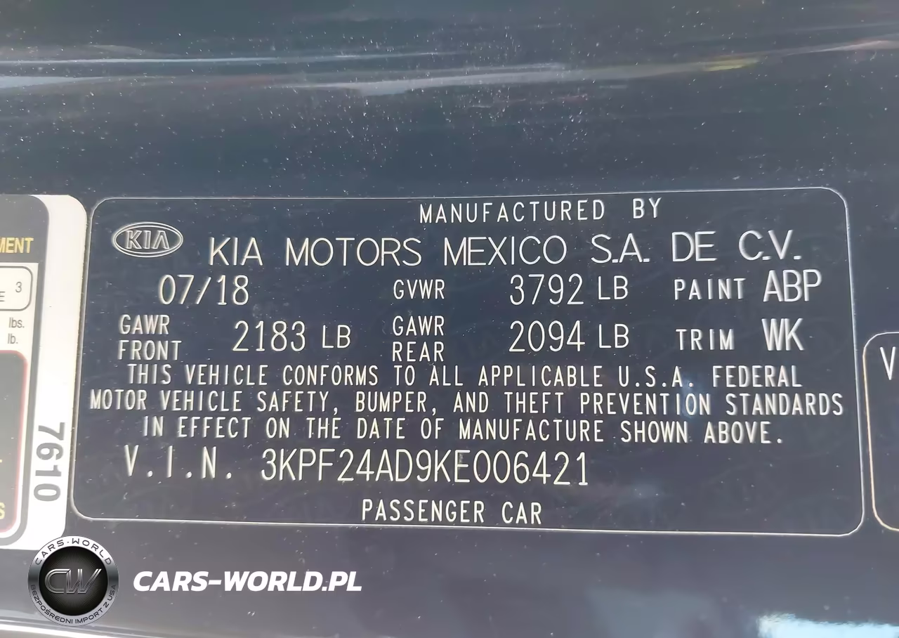 2019 Kia Forte Lxs VIN:3KPF24AD9KE006421 - 9