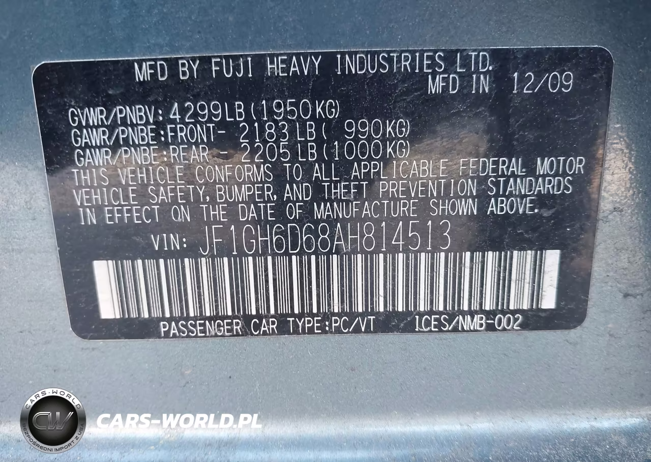 2010 Subaru Impreza Outback Sport VIN:JF1GH6D68AH814513 - 9