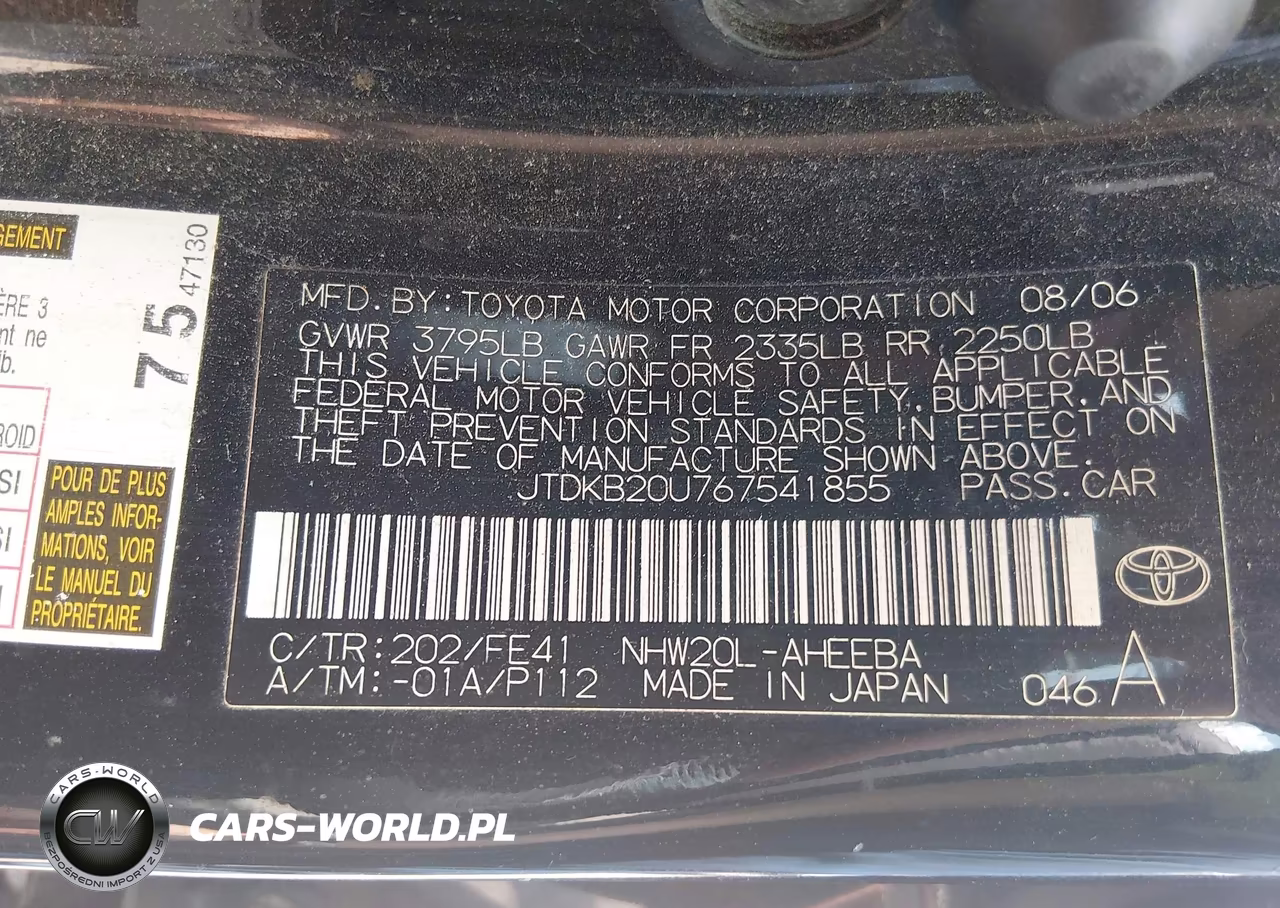 2006 Toyota Prius VIN:JTDKB20U767541855 - 9
