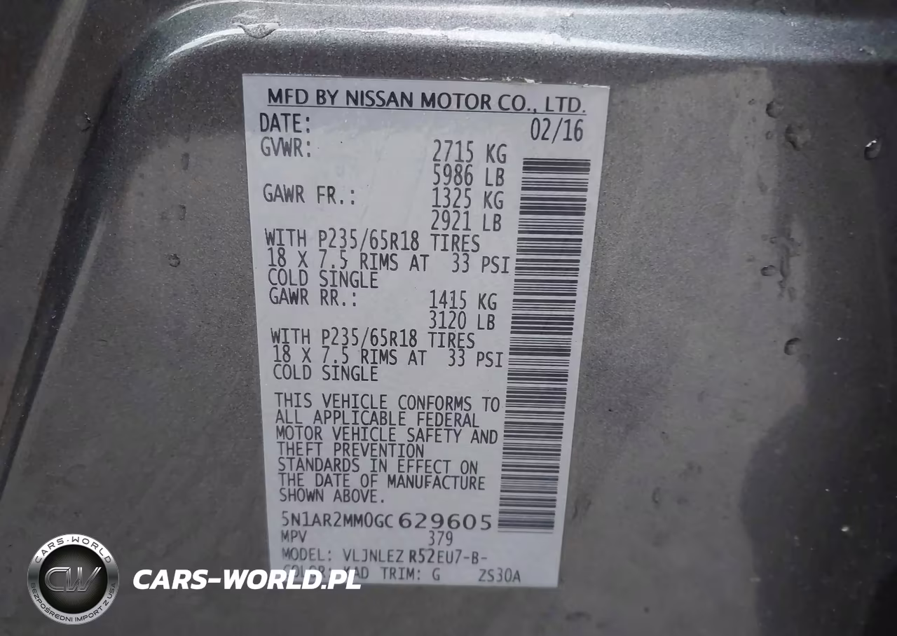 2016 Nissan Pathfinder Platinum-S-Sl-Sv VIN:5N1AR2MM0GC629605 - 9