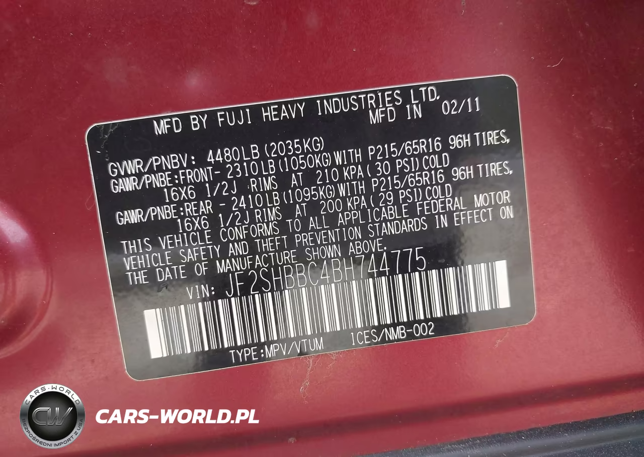 2011 Subaru Forester 2.5X VIN:JF2SHBBC4BH744775 - 9