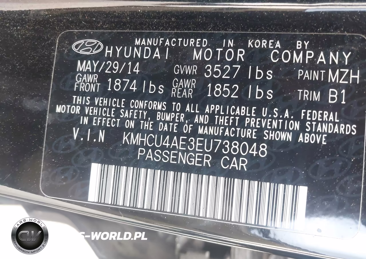 2014 Hyundai Accent Gls VIN:KMHCU4AE3EU738048 - 9