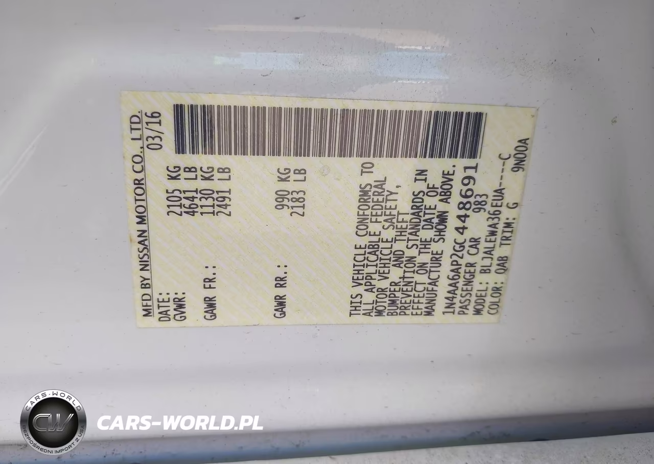 2016 Nissan Maxima 3.5 Sl VIN:1N4AA6AP2GC448691 - 9