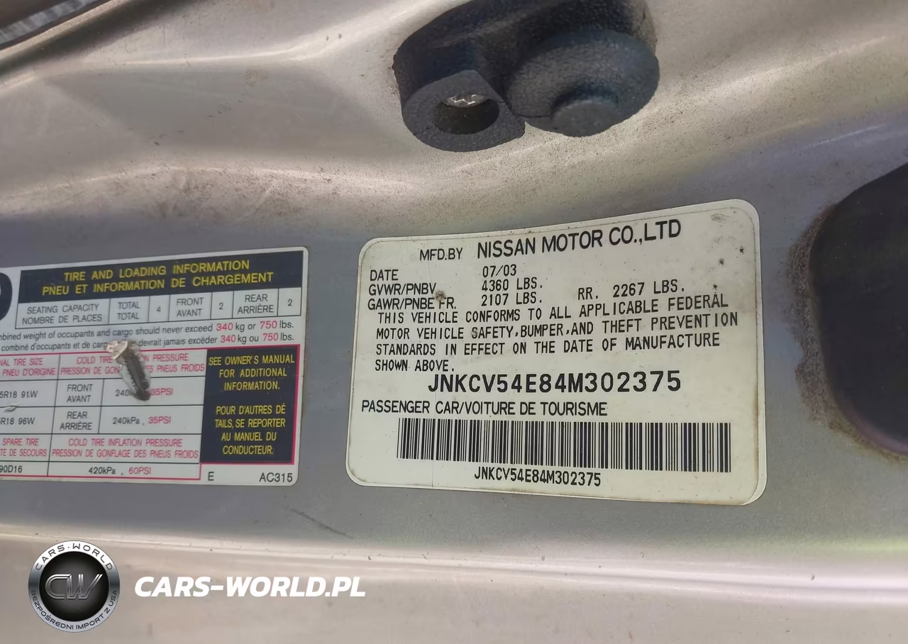 2004 Infiniti G35 VIN:JNKCV54E84M302375 - 9