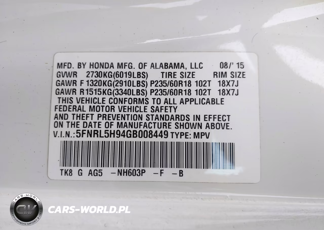 2016 Honda Odyssey Touring-Touring Elite VIN:5FNRL5H94GB008449 - 9