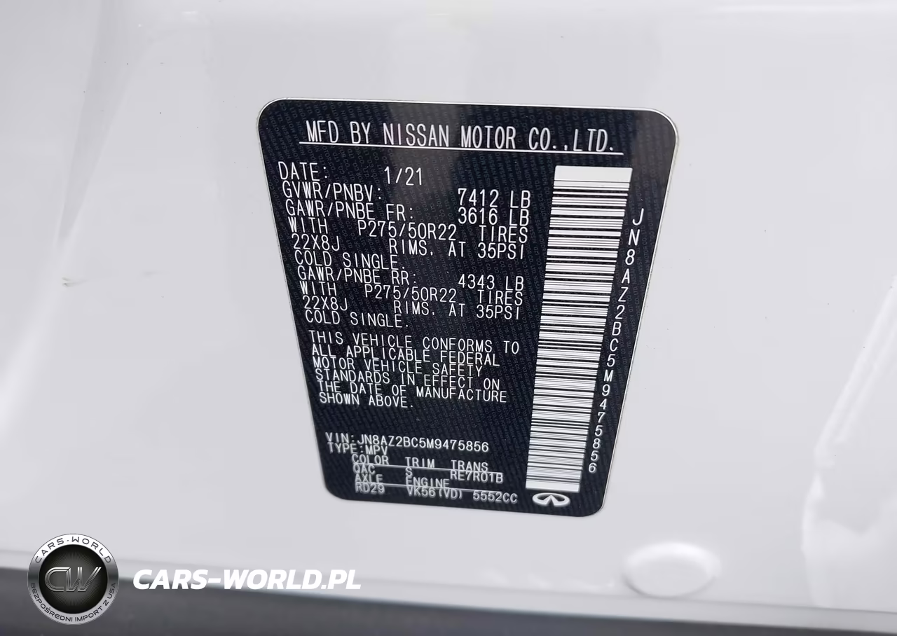 2021 Infiniti Qx80 Sensory Awd VIN:JN8AZ2BC5M9475856 - 9