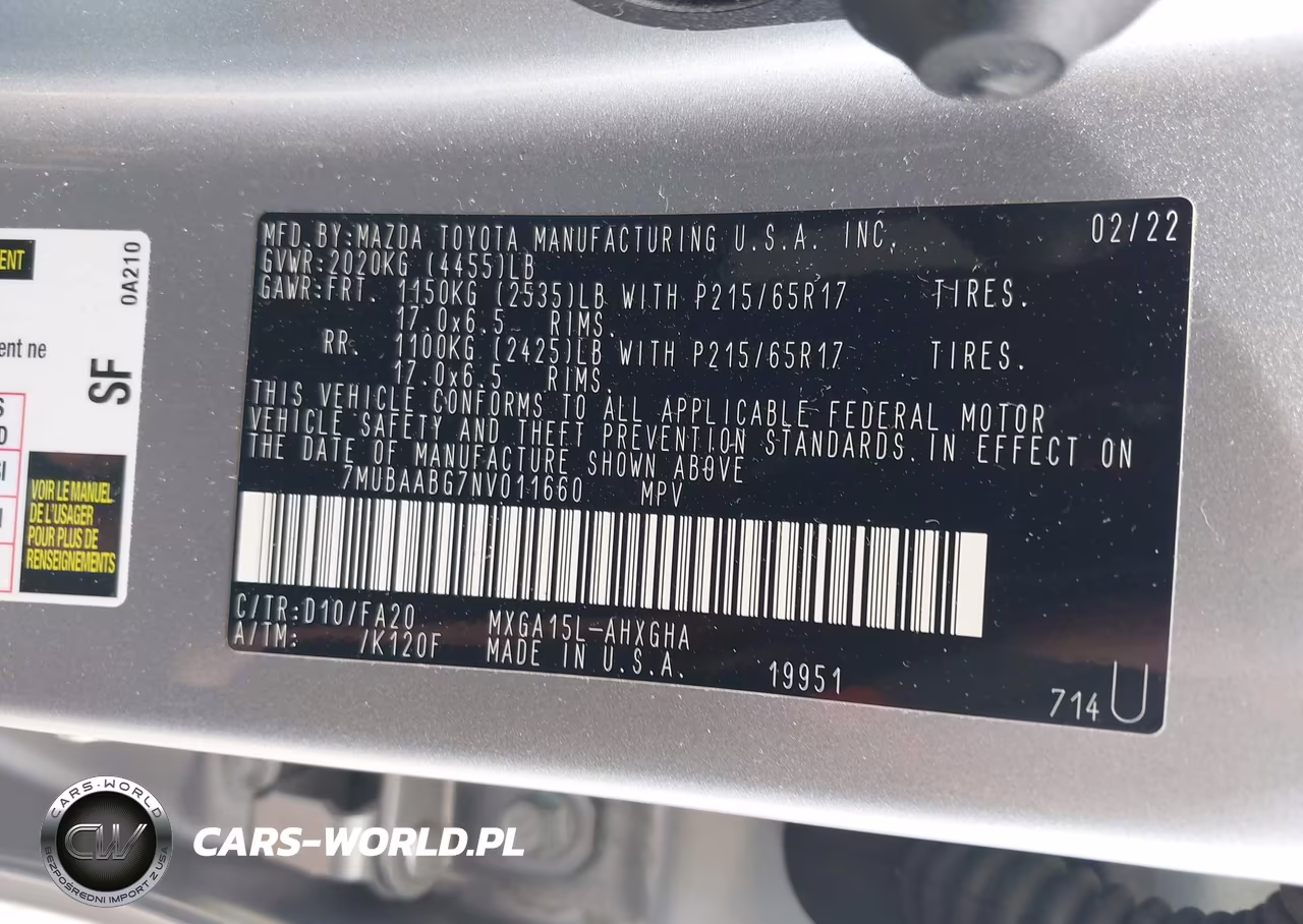 2022 Toyota Corolla Cross Le VIN:7MUBAABG7NV011660 - 9