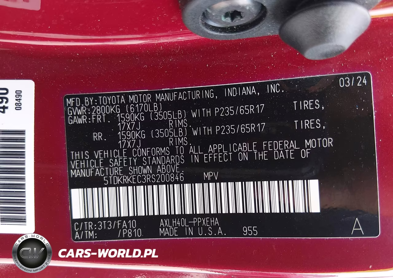 2024 Toyota Sienna Le VIN:5TDKRKEC3RS200846 - 9