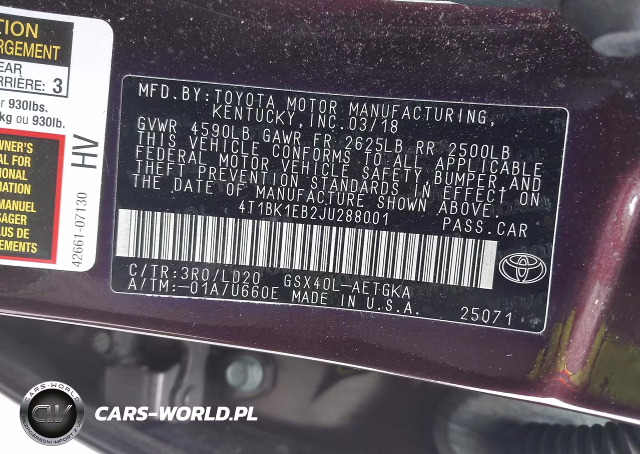 2018 Toyota Avalon Xle VIN:4T1BK1EB2JU288001 - 9