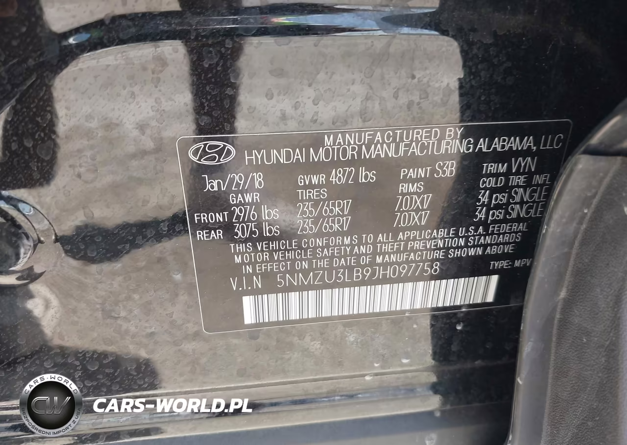 2018 Hyundai Santa Fe Sport 2.4L VIN:5NMZU3LB9JH097758 - 9
