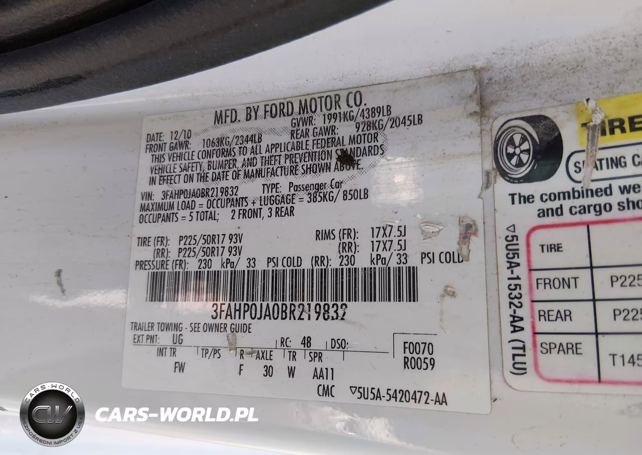2011 Ford Fusion Sel VIN:3FAHP0JA0BR219832 - 9