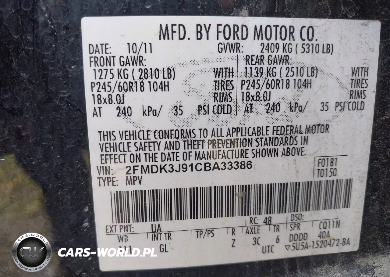 2012 Ford Edge Sel VIN:2FMDK3J91CBA33386 - 9