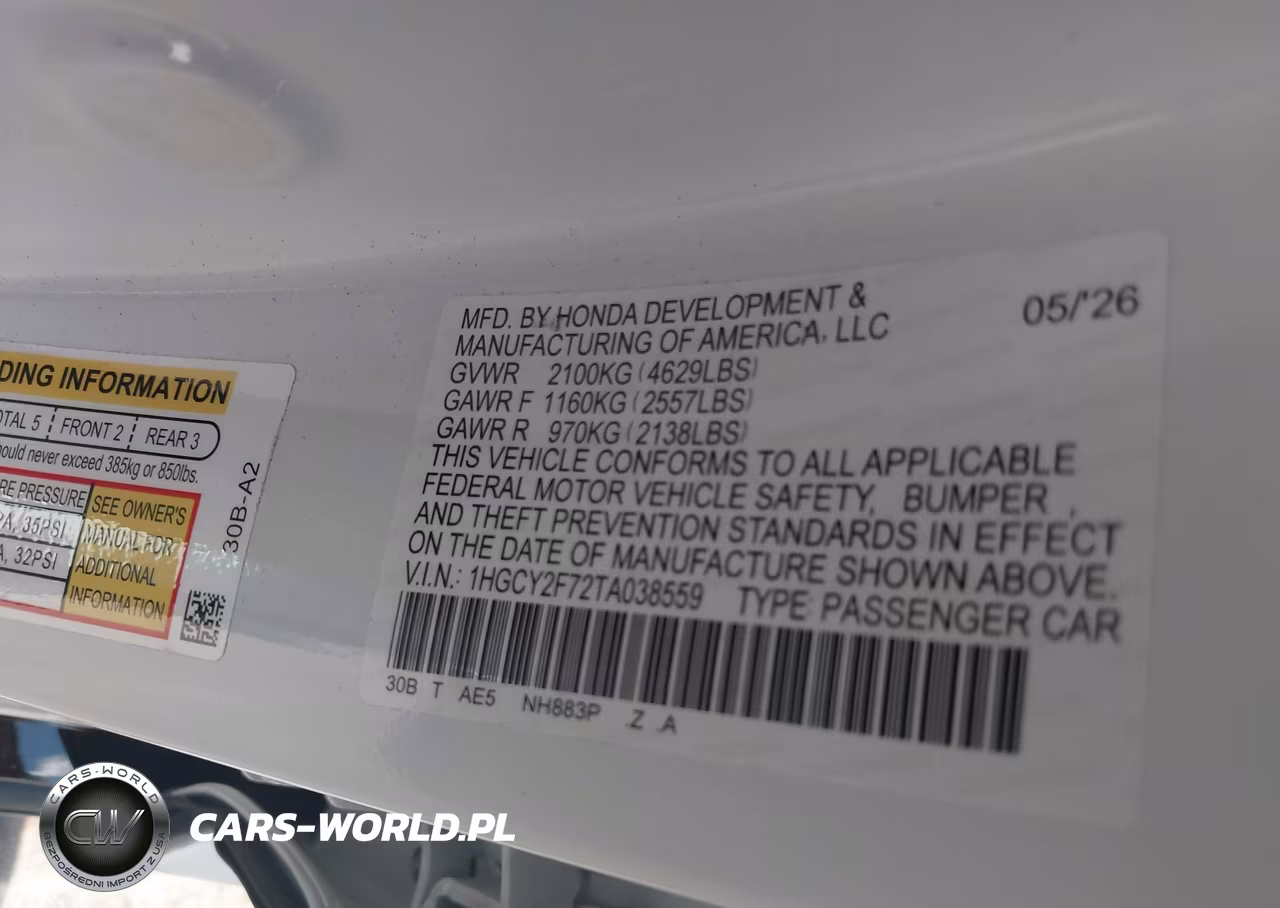 2026 Honda Accord Hybrid Sport-L VIN:1HGCY2F72TA038559 - 9