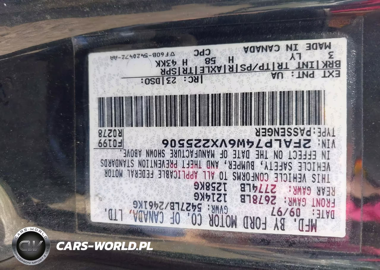 1997 Ford Crown Victoria Lx VIN:2FALP74W6VX225506 - 9
