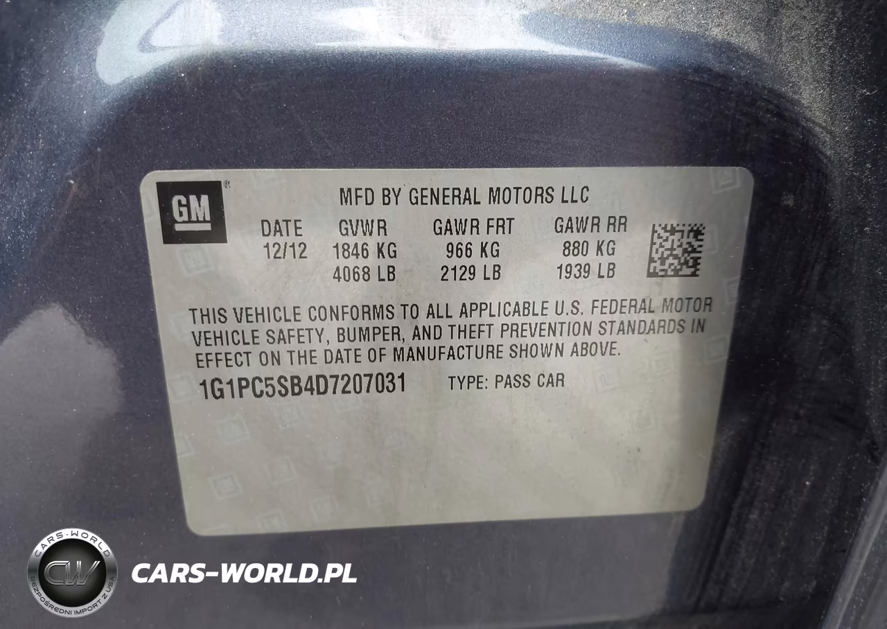 2013 Chevrolet Cruze 1Lt Auto VIN:1G1PC5SB4D7207031 - 9