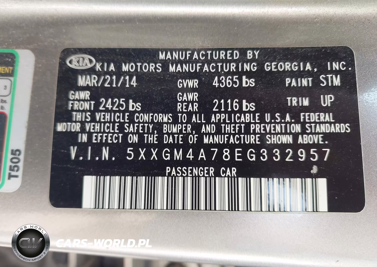 2014 Kia Optima Lx VIN:5XXGM4A78EG332957 - 9