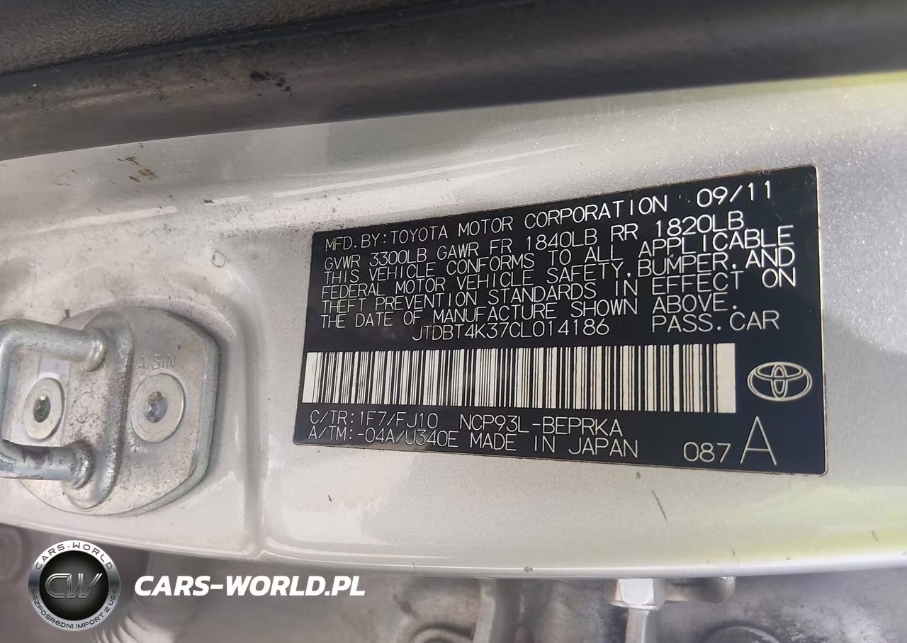 2012 Toyota Yaris VIN:JTDBT4K37CL014186 - 9