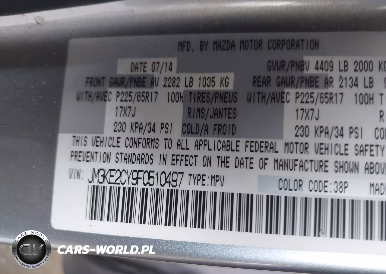 2015 Mazda Cx-5 Touring VIN:JM3KE2CY9F0510497 - 9