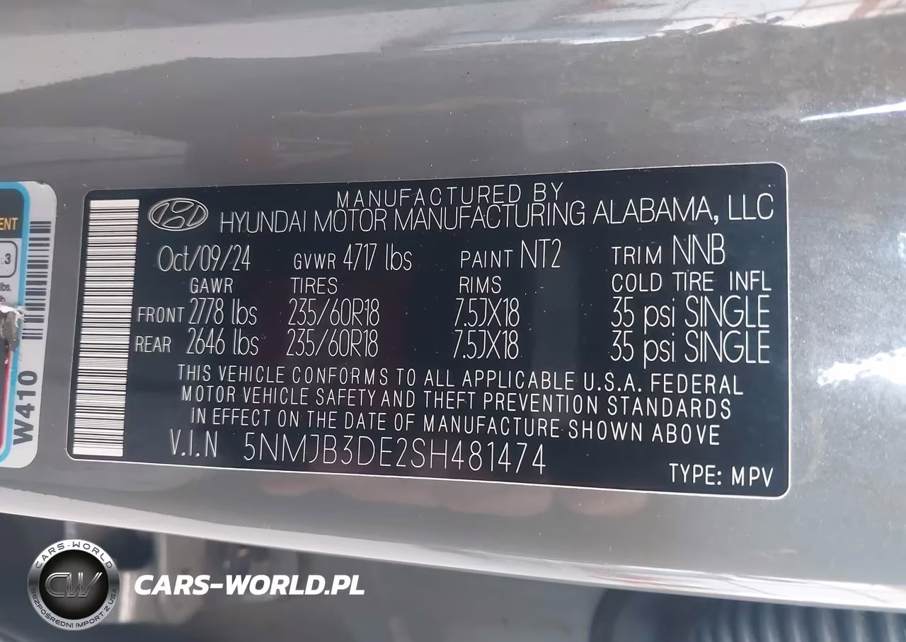 2025 Hyundai Tucson Sel VIN:5NMJB3DE2SH481474 - 9