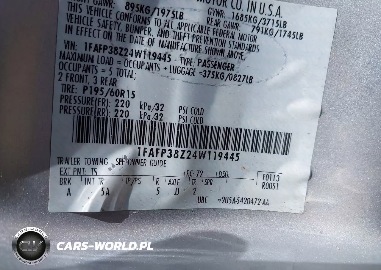 2004 Ford Focus Zts VIN:1FAFP38Z24W119445 - 9
