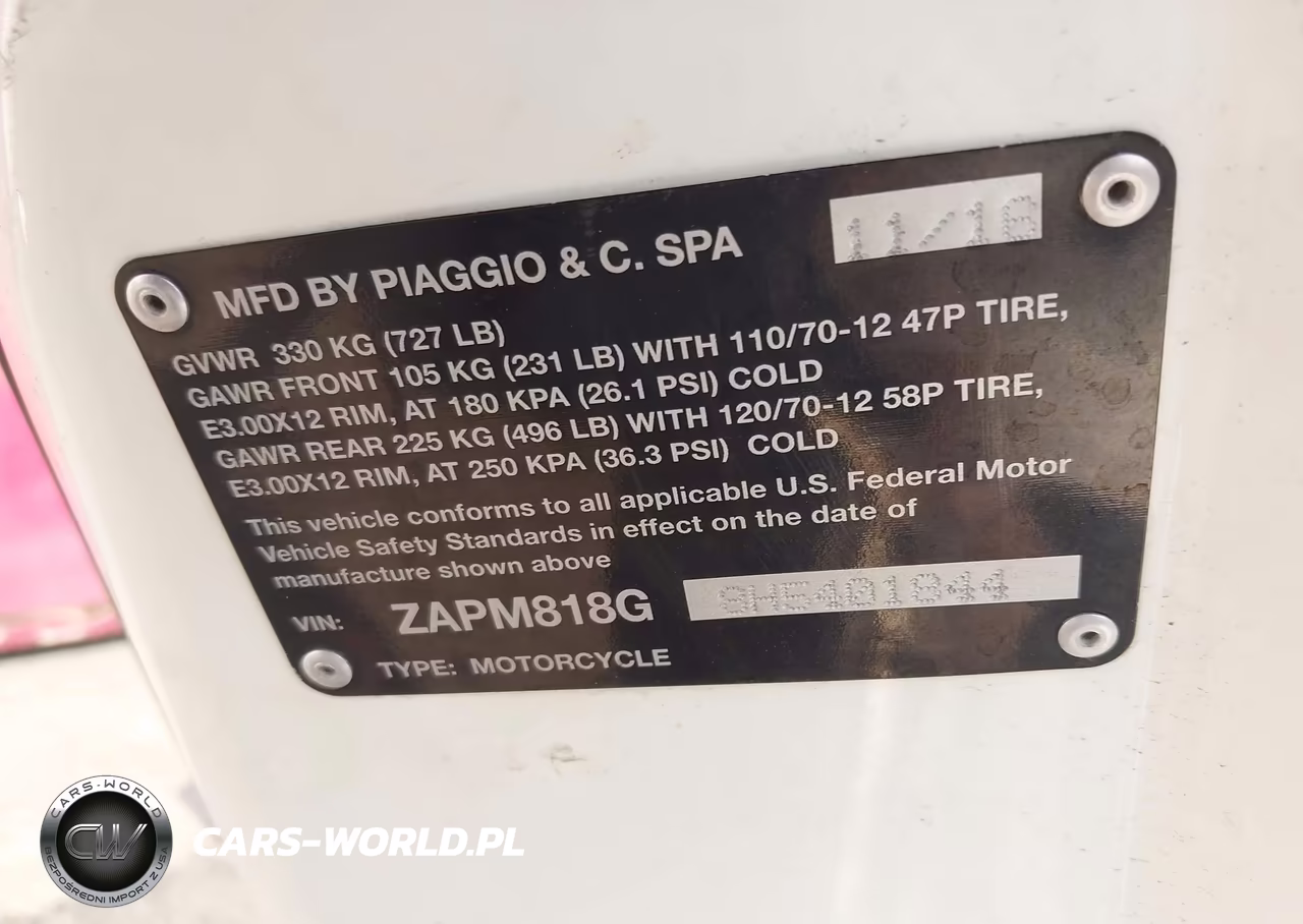 2017 Vespa Sprint 150 3V VIN:ZAPM818G8H5401844 - 10